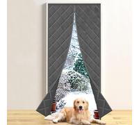 Tende Termica Magnetica per Porte, Contro Freddo e Calore, Protezione Dal Freddo, Isolamento Acustico, Impermeabile, Antivento, Chiusura Automatica A Calamite per Balcone Soggiorno(Gray,170x200cm)