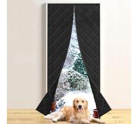 Tende Termica Magnetica per Porte, Contro Freddo e Calore, Protezione Dal Freddo, Isolamento Acustico, Impermeabile, Antivento, Chiusura Automatica A Calamite per Balcone Soggiorno(Black,70x190cm)