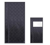 Tende Termica Magnetica Per Porte, Tende Per Porta Inverno Termica Grigio 80/90/100/110/120cm, Contro Freddo E Calore Per Balcone Soggiorno Cantina Cucina(Nero,W 130 x H 205cm)