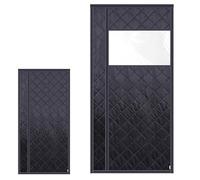 Tende Termica Magnetica Per Porte, Tende Per Porta Inverno Termica Grigio 80/90/100/110/120cm, Contro Freddo E Calore Per Balcone Soggiorno Cantina Cucina(Blacks,W 110 x H 205cm)