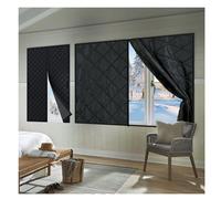 Tende Termica Per Finestre Con Cerniera Coperta Isolante Per Finestre Per L'invernoTessuto Oxford Spesso In Cotone Per Mantenere La Casa Calda E Resistente Alle Intemperie(Black,W170*H110cm)