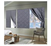 Tende Termica Per Finestre Con Cerniera Coperta Isolante Per Finestre Per L'invernoTessuto Oxford Spesso In Cotone Per Mantenere La Casa Calda E Resistente Alle Intemperie(Grigio,W190*H180cm)