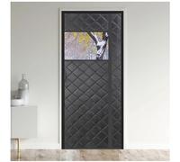 Tende termiche invernali per porte a chiusura automatica, isolanti, impermeabili e antivento, fondo ponderato, nero, 80 x 205 cm, ad alta efficienza energetica