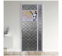 Tende termiche invernali per porte, con chiusura automatica, isolamento termico impermeabile e antivento, fondo ponderato, ad alta efficienza energetica per il freddo (grigio, 120 x 210 cm)