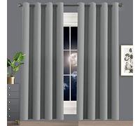 Tende termiche isolate per riduzione del rumore, 240 x 250 cm, impermeabili, velate per camera da letto e soggiorno, colore: grigio, eleganti decorazioni per la casa, soluzioni a risparmio energetico