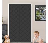 Tende Termiche Magnetica for Porta, Tende for Porta Inverno Termica magnetica for Esterni Esterno, Impermeabile, Antivento, Anti Freddo, Adatta agli Animali(Nero,180 cm x 230 cm)