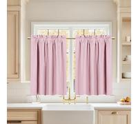 Tende termiche oscuranti con motivo passamontagna, piccole tende per finestre da cucina moderna, sotto il lavandino e l'armadio, rosa, 132 x 61 cm, elegante decorazione per la casa, confezione da 2