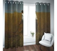 Tende termiche oscuranti del campo di grano rurale Il veterano in un nuovo campo Famosa pittura stampe tende per soggiorno camera da letto decorativa W132xL214cm 2 pannelli