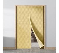 Tende Termiche per Porta, Tende Termica Divisoria per Porta 100 x 220 cm, Protezione dal Freddo e Calore, Zanzariera, Antivento, Acustico, Autoadesivo, Grigio(Giallo,100x220cm)