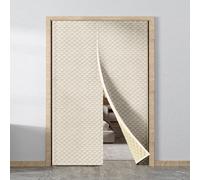 Tende Termiche per Porta, Tende Termica Divisoria per Porta 100 x 220 cm, Protezione dal Freddo e Calore, Zanzariera, Antivento, Acustico, Autoadesivo, Grigio(Beige,120x220cm)