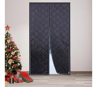 Tende Termiche Per Porta, Zanzariera Magnetica Tenda Isolante Termico Per Porte, Antivento In Tessuto Oxford, Inverno Termica Per Porta Adatta Agli Animali, Per Balcone Soggiorno(Nero,0.8 * 2.30M)