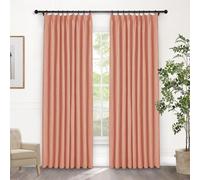 Tende termiche plissettate in lino al 100% oscuranti, per camera da letto e soggiorno, riduzione del suono, stile fattoria, 132 x 160 cm, include fermatenda 1 pannello