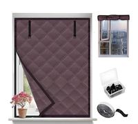 Tende Termiche Window Pellicola Isolante per Finestre 60/80/100/130/160/200cm Isolamento Termico, Inverno Contro Freddo Kit Isolamento Finestre per Inverno Include Nastro Biadesivo(Caffè)