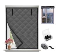 Tende Termiche Window Pellicola Isolante per Finestre 60/80/100/130/160/200cm Isolamento Termico, Inverno Contro Freddo Kit Isolamento Finestre per Inverno Include Nastro Biadesivo(Grigio)