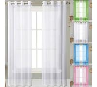 Tende Trasparenti 230 x 80 cm con Occhielli Moderne Tende Voile Trasparenti Decorazioni per La Casa, Eleganti Belle per Soggiorno e Camera da Letto, Bianco