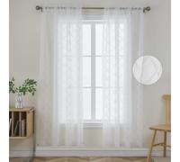 Tende trasparenti bianche Joydeco, lunghezza 182 cm, set da 2 pannelli, con tasca per asta, tende semitrasparenti per camera da letto e soggiorno