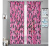 Tende trasparenti con stampa leopardata, lunghe 84 pollici, 2 pannelli con occhielli, leggere e ariose, perfette per la decorazione della casa. Tende con stampa leopardata effetto pelle di animale, le
