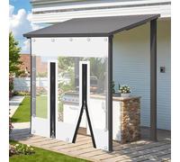 Tende trasparenti impermeabili - bianco trasparente telone laterale con cerniere in plastica PVC tende divisorie per gazebo e pergola da esterno 3 x 2 m