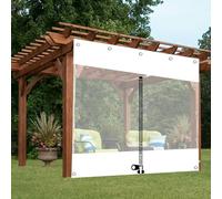 Tende trasparenti impermeabili con cerniera, pannelli laterali bianchi trasparenti per pergole esterne, portici, gazebo, telone in PVC con occhielli, 3,5 x 2,5 m