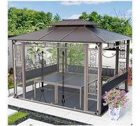 Tende trasparenti impermeabili per esterni, pannelli laterali in PVC da 0,5 mm con occhielli per pergola/gazebo, 5,5 x 3 m, resistenti alle intemperie, per privacy e protezione