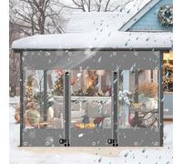 Tende Trasparenti in Teloni Con Porte a Cerniera,Grigio Trasparente Pannelli Laterali in Telone Impermeabile,Tende Per Eventi e Tendoni Con Occhielli,Telone in Plastica Pvc,W×H-2×1.8m(6.6 * 5.9ft)