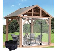 Tende trasparenti per esterni, copertura impermeabile in PVC trasparente con porta con cerniera, occhielli, tende da pioggia per pergola, patio, garage e gazebo, 5 m x 1,8 m