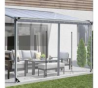 Tende trasparenti per esterni, per pergola, patio, portico, gazebo, tettoia, impermeabile, trasparente, con porta con cerniera, 0,5 mm, pannelli laterali in PVC resistente alle intemperie, 4,5 x 2,1 m