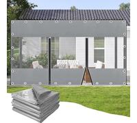 Tende Trasparenti per Pergola,Pannelli Laterali in Telone Pvc Impermeabile per Esterni,Con Occhielli,Tenda Antipioggia in Plastica Resistente,Antistrappo,2zipper-3.1x2.2m(10.2x7.2ft)
