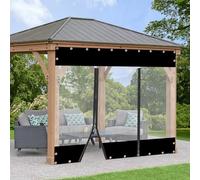 Tende trasparenti resistenti e impermeabili, in PVC, trasparenti, con cerniera, isolamento resistente alle intemperie, anti-invecchiamento, colore nero morbido, 5,5 x 3 m