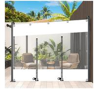Tende trasparenti resistenti impermeabili in tela cerata trasparente per gazebo, pannelli laterali con PVC e cerniera, per esterni, per pergola, patio, portico, carportico, 2,5 x 2,2 m