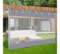Tende trasparenti resistenti, in PVC impermeabile, con occhielli, pannelli laterali resistenti agli strappi per pergola, veranda, patio, gazebo, resistente alle intemperie, 4,5 x 2,5 m (larghezza x