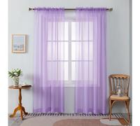 Tende trasparenti viola lavanda WPM, 152,4 cm di larghezza x 239,4 cm di lunghezza, 2 pannelli, per soggiorno, per tende, tende trasparenti in vo