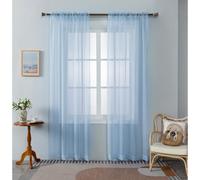 Tende trasparenti WPM color azzurro cielo, 58"""" di larghezza x 108"""" di lunghezza, 2 pannelli, per tende da soggiorno, per camera da letto, cucin