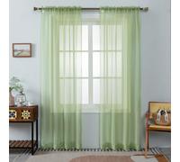 Tende trasparenti WPM color verde salvia, 58"""" di larghezza x 108"""" di lunghezza, 2 pannelli, per tende da soggiorno, per camera da letto, cucina