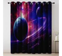 Tende Universo Pianeta Fantascienza Pannelli con Occhielli bambini con Colore oscurante, per camera e bambini, con protezione termica e isolata 140L x 175A cm (2 Pannelli)