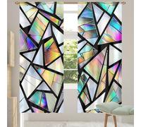 Tende velate a pannelli triangolari in vetro arcobaleno semi finestra sono adatte per bagni, camera da letto e soggiorno Protezione della privacy traslucida garza sottile 2 set