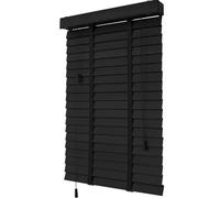 Tende Veneziane in Legno Massiccio Nero Tende Orizzontali per Interno ed Esterno W 30 45 60 75 90 100 115 130 145 160cm Persiane Veneziana Facili da Montare(115W x 150cm H)