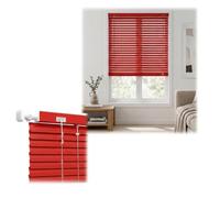 Tende Veneziane Senza Fori, Alluminio 25 mm, Misure Personalizzate | Tende a Rullo Oscuranti da Interno, Privacy e Luce Regolabile per Finestre Cucina Camera Ufficio(Rosso)