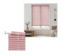 Tende Veneziane Senza Fori, Alluminio 25 mm, Misure Personalizzate | Tende a Rullo Oscuranti da Interno, Privacy e Luce Regolabile per Finestre Cucina Camera Ufficio(Rosa)