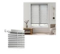 Tende Veneziane Senza Fori, Alluminio 25 mm, Misure Personalizzate | Tende a Rullo Oscuranti da Interno, Privacy e Luce Regolabile per Finestre Cucina Camera Ufficio(Argento)
