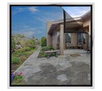 Tende Zanzariera da Esterno Balcone Giardino, 110x170cm Nero Rete anti Insetti con Occhielli, Poliestere Resistente per Porta e Finestra, Zanzariere con Nastro Magico