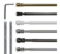 TENDEEVOLUTION - Bacchetta per Tende a Vetro in Alluminio Ø 8 mm, Varie Misure e Colori. Bacchette per Tende A Molla, Bastone a Molla, montaggio senza foro (Da 60 a 80 CM, Acciaio Satinato)