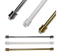 TENDEEVOLUTION Bacchetta Tenda Estensibile in Acciaio, disponibile in tre colorazioni. Bacchette per Tende a Vetro, Bastone Tenda A Pressione, Aste per Tende senza Forare (BIANCO 63-110 CM)