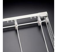 TENDEEVOLUTION Binario Tenda a Pacchetto per Interni in Alluminio 4 Calate con Doppio Movimento a Soffitto o Parete, Bastone Binario per Tende a Pacchetto Moderne, Steccate o in Tessuto (120 CM)