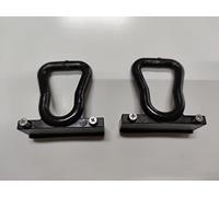TENDEEVOLUTION Coppia Occhiello Occhielli Gancio Ganci per Tenda da Sole Modello a Caduta di Colore Bianco e Nero compreso di viteria (Nero 01)