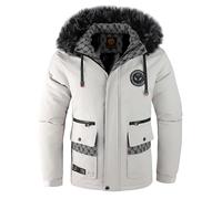 Tendenza moda casual autunno e inverno da uomo con la giacca in cotone con cappuccio, imbottita antivento, colore puro freddo, semplice abbigliamento in cotone