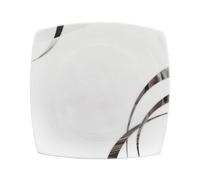 TENDENZE SET 6 PIATTI DOLCE QUADRATI IN PORCELLANA - DUNE PLATINO