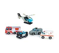 Tender Leaf Toys Incoraggiare lo sviluppo sociale auto e garage Set (veicoli di emergenza)