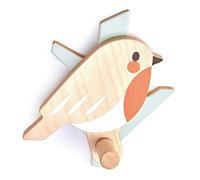 Tender Leaf Toys Mobili: gancio per manicotto forte/uccello 15,5 x 7,3 x 17,5 cm, un gancio con un pettirosso incantevole, in legno, in scatola 17 x 13,3 x 2,4 cm, 3+.