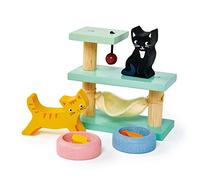 Tender Leaf Toys Mobili per bambole: Set di animali domestici gatti 8,5 x 10 x 8,3 cm, in legno, in scatola 13,8 x 7,3 x 14,1 cm, 3+